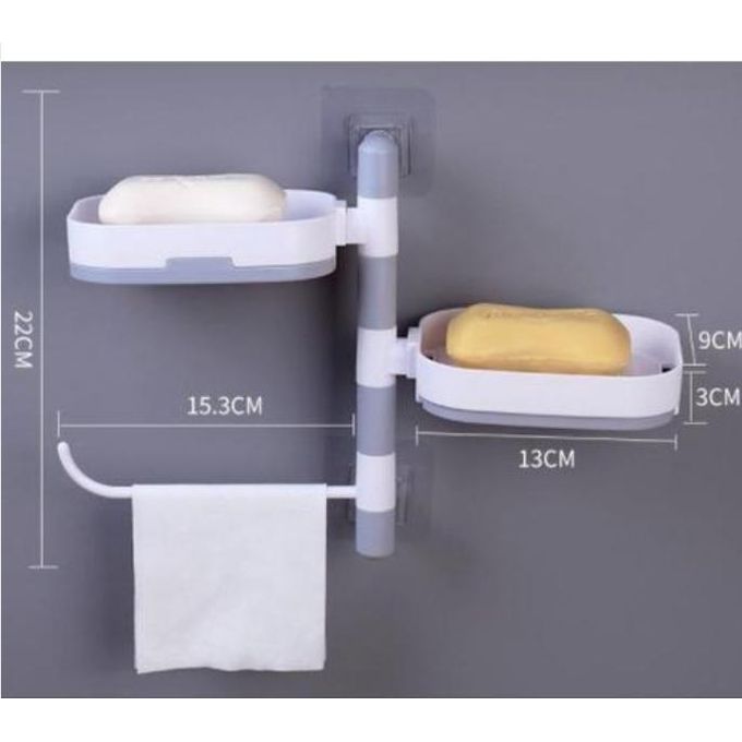2-in-1 Rotating Soap Holder & Towel Hanger