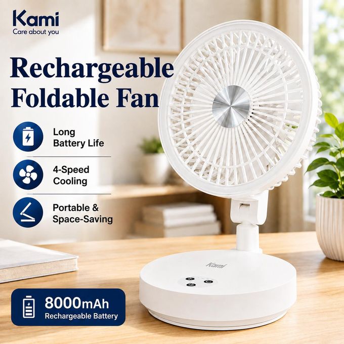 Kami 3-in-1 Rechargeable Foldable Fan